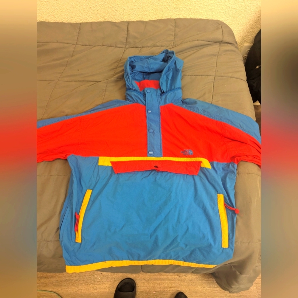 The North Face Red and Blue Hooded Jacket